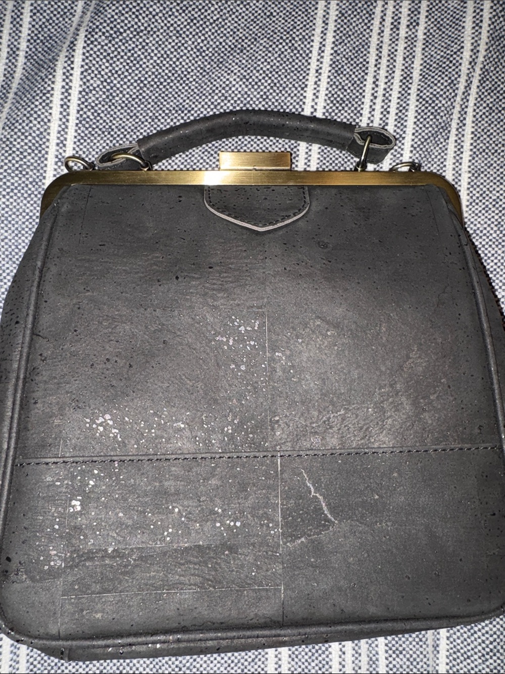 LaFlore Paris Black Leather Convertible Crossbody Bag - Picture 3 of 4